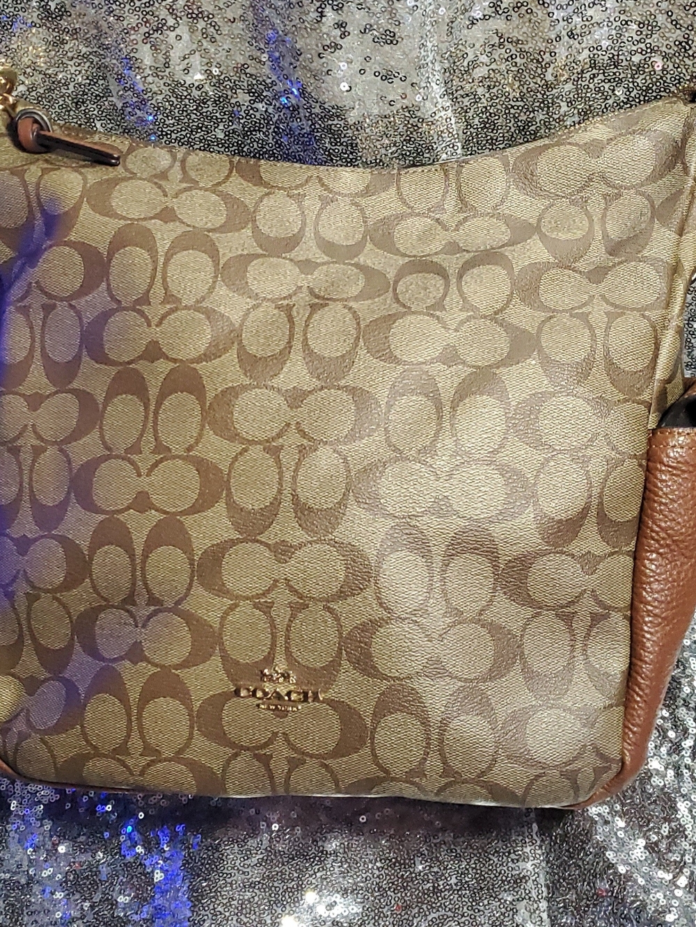 Coach Tan/Brown Signature Shoulder Bag